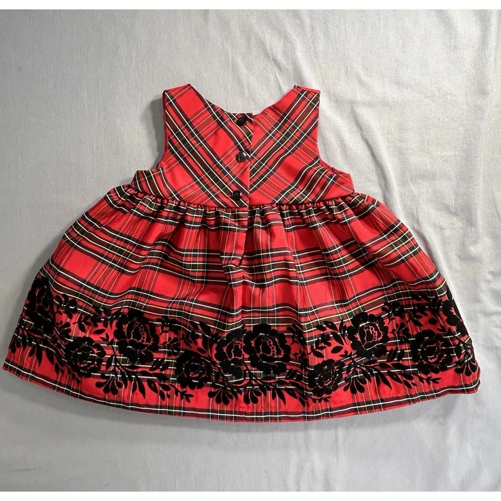 Good‎ Lad Red Tartan Plaid Christmas Dress Baby Girl 9 Months